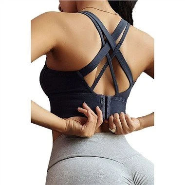 Ar ais Buckle Criss Cross U Muineál Spóirt Bra